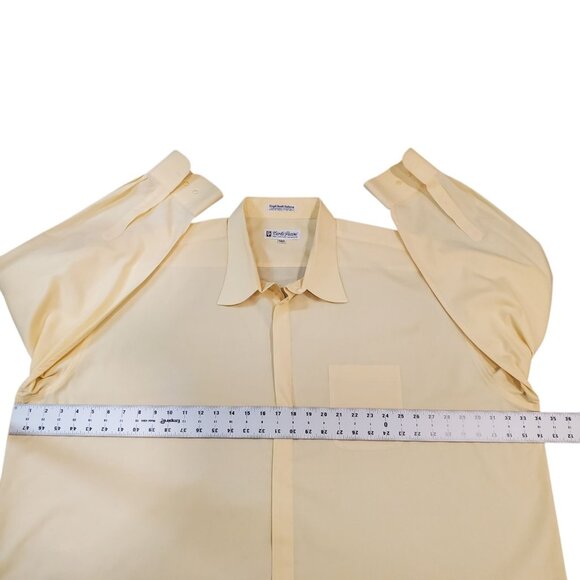 Carlo Pacini Dress Shirt Big Man 22-36/37 Yellow Button Up Long Sleeve Tailored - Picture 6 of 7